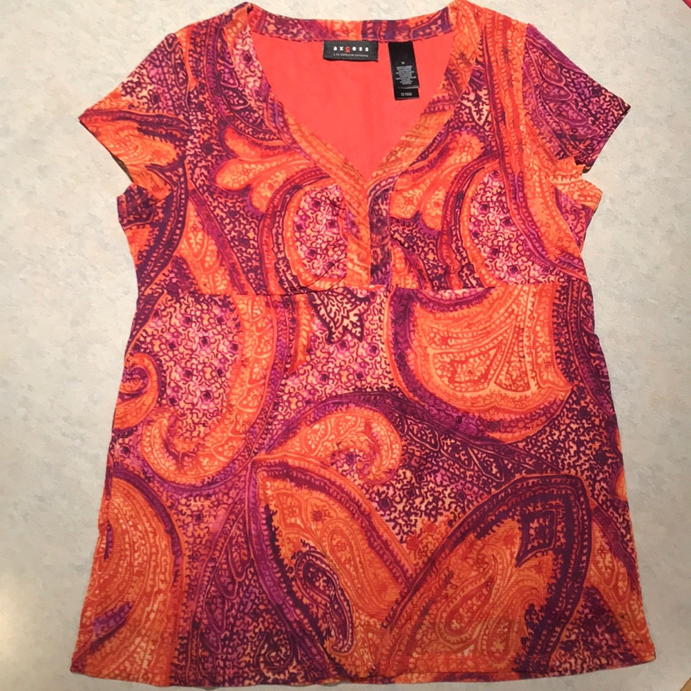 Axcess abstract print top Sz M